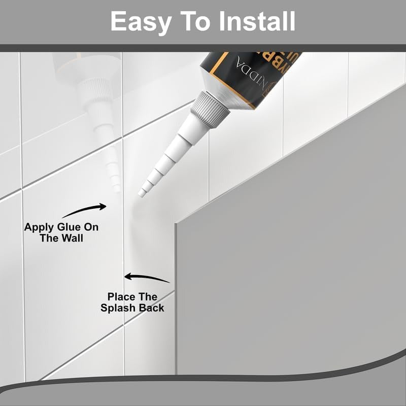 Easy-to-install grey stainless steel splashback 60x60cm with adhesive application.