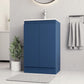 Side view of 500mm navy blue vanity unit with chrome tap and a modern sleek design.