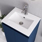Top view of the 500mm navy blue vanity unit, featuring a white basin and chrome tap.