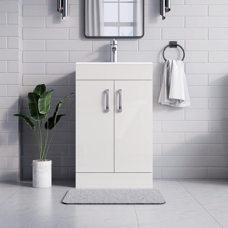 New York White 500mm Vanity Unit with Basin and Free Waste