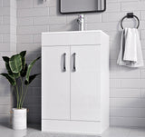 New York White 500mm Vanity Unit with Basin and Free Waste