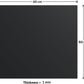 Black stainless steel splashback with 60cm width and 60cm height, 1mm thickness.
