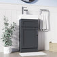 Full front view of the Crawley Grey 400mm Vanity Unit with a soft-close door, ceramic basin, and modern bathroom décor.