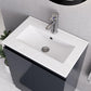 Top view of Denver Grey 600mm Vanity Unit with white ceramic basin and chrome tap.