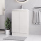 Denver White 500mm Vanity Unit with a clean, minimalist design in a modern bathroom setup.