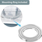 Mounting ring for glass basins, ensuring stability and secure installation on vanity countertops.