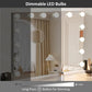 Hollywood vanity mirror 50x42cm with adjustable brightness and dimmable LED bulbs.