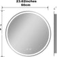 Lucy round LED bathroom mirror 60cm with touch controls and 5cm thickness.