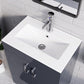 Top view of New York Grey 600mm Vanity Unit with white ceramic basin and chrome tap.