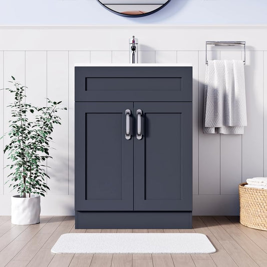 Crawley Grey 500mm Vanity Unit with Basin and Free Waste