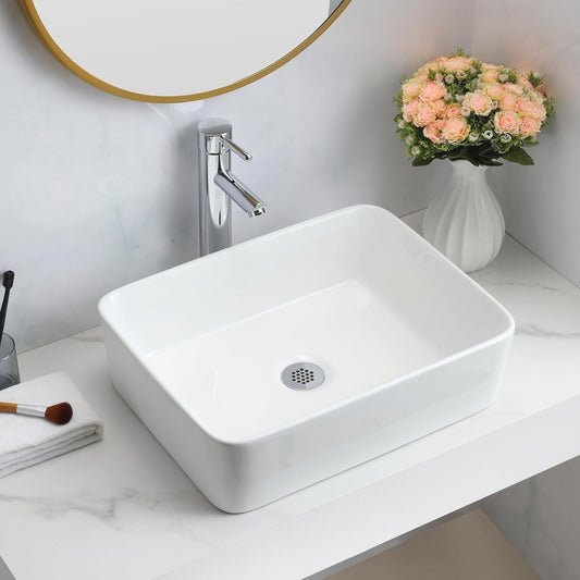 Modern White Cloakroom Basin with Waste.