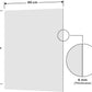 Diagram showing the dimensions of the white glass splashback 60x70cm with 6mm thickness.